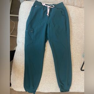 Figs Teal Technical Joggers with Pink Accent
